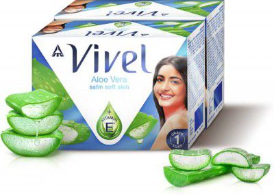 Vivel Aloe Vera Bathing Soap with Vitamin E for Soft Skin (8 x 150 g)