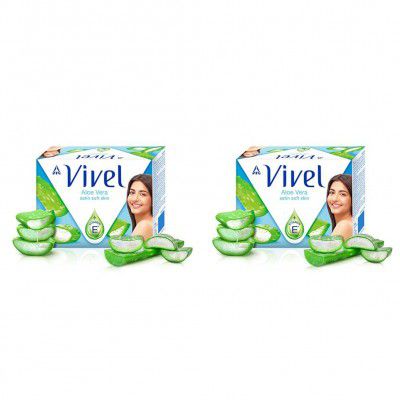 Vivel Aloe Vera Bathing Soap with Vitamin E for Soft Glowing skin, 1200g (150g - Pack of 8)