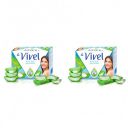 Vivel Aloe Vera Bathing Soap with Vitamin E for Soft Glowing skin, 1200g (150g - Pack of 8)...