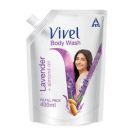 Vivel Body Wash, Lavender & Almond Oil Shower Creme, Liquid Refill Pouch, 400 ml...