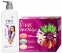 Vivel Body Wash, Lavender & Almond Oil Shower Creme, 500 ml Pump & Vivel VedVidya Luxury Pack of 3 Skincare Soaps for all Skin types, 100g Pack of 3...