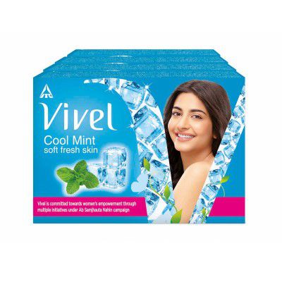 Vivel Cool Mint, Soft Fresh Skin Soap,150g (Pack of 4)