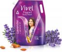 Vivel Fragrant Body Wash Lavender & Almond Oil Shower Gel, Supersaver XL Refill Pouch (1500 ml)...