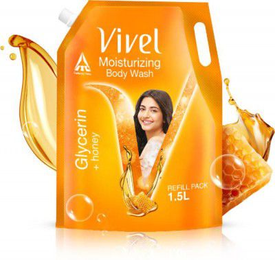Vivel Glycerin & Honey Body Wash Shower Gel, for Soft, Glowing & Moisturized Skin - (1500 ml)
