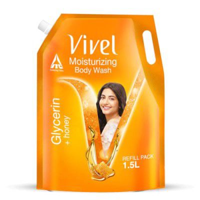 Vivel Moisturizing Body Wash, Glycerin & Honey Shower Gel, 1500 ml