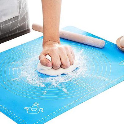 VIVNITS Silicone Baking Mat Roti mat Silicone Chapati Atta Kneading Mat Non-Stick Fondant Rolling Mat Stretchable – Multicolor (50 * 40 cm)