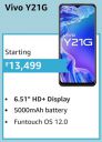 Vivo Y21G (4GB RAM | 64GB ROM) @ ₹13,499...