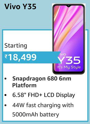 vivo Y35 (8GB RAM | 128GB Storage) @ ₹18,499