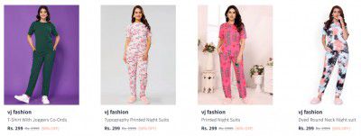Vj fashion Womens Co-ord Sets Flat Rs 299