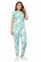 VJ Fashion Women's Cotton Lycra Printed & Knitted Round Neck Night Wear Set of Top and Pazama...
