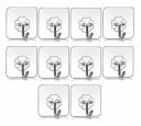 VKR Stainless Steel Wall Hanging Strong Sticker Sticky Heavy Duty Key Hanger Frames Holder Hooks (Pack of 5) White...