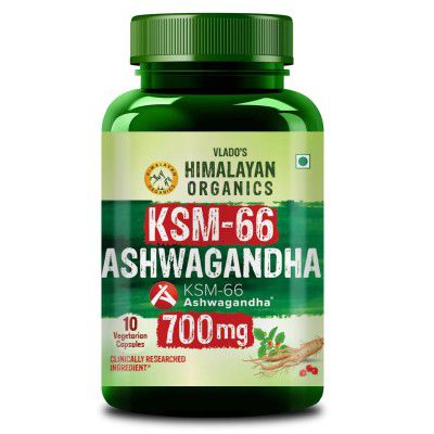 Vlado's Himalayan Organics Ashwagandha KSM66 500mg - 10 Tablet I Ashwagandha KSM66 Capsules for Men & Women 