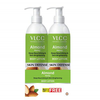 VLCC Almond Honey Deep Nourishing Skin Brightening Body Lotion, 350 ml (White) -Pack of 2