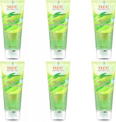 VLCC Ayurveda Soothing Aloe Vera Gel (Pack of 6)  (600 g)