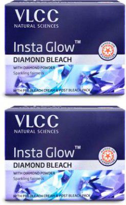 VLCC Insta Glow Diamond Bleach - Sparkling, Diamond - like Fairness (Pack of 2)  (60 g)