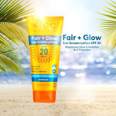 VLCC Sunscreen - SPF 20 Fair + Glow Sun Screen Lotion - Brightening formula sunscreen  (50 ml)