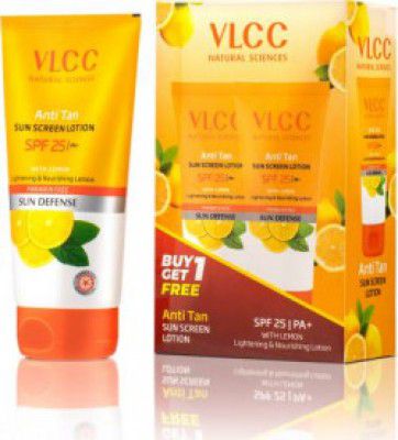 VLCC Sunscreen - SPF 25 PA+ Anti Tan Sun Screen Lotion - Buy One Get One  (300 ml)