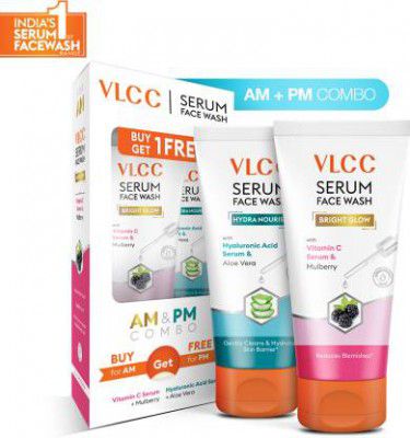 VLCC Vitamin C & Mulberry Serum Facewash for Blemishes & Free Hyaluronic Acid & Aloe Vera Face Wash  (300 ml)