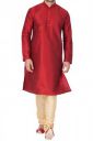 VM Mens Silk Blend Kurta - Elegance for Festivals & Events | Banarasi Silk with Slight Cotton...