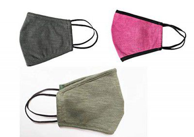 Vocado Anti Dust Proof Cotton Anti-pollution Face Mask for Bike (Black, Small, 2 Pieces)