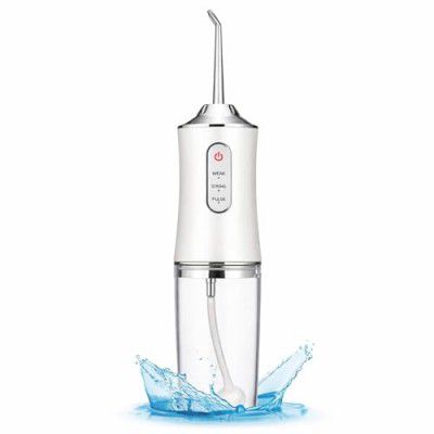 VOCO Portable Water Flosser for Teeth | Oral Care Water Jet Flosser with Pressure Control and Water Tank | Rechargeable (White)