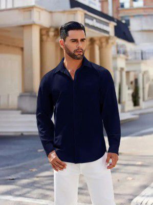 Vogaan Men's Solid Slim Fit Soft Touch Cotton Shirt | Full Sleeves Casual Shirt with Pocket