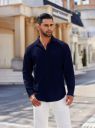 Vogaan Men's Solid Slim Fit Soft Touch Cotton Shirt | Full Sleeves Casual Shirt with Pocket...