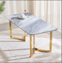 Vogue NXT Faux Marble Top 6-Seater Dining Table - Grey...