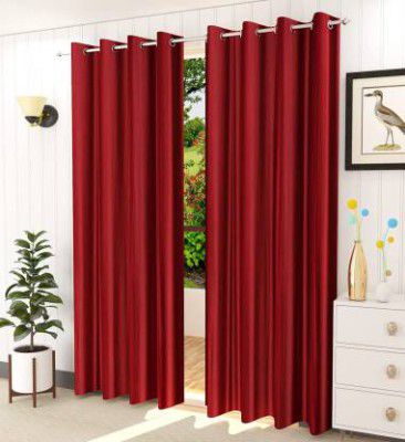 VOJOCA 152.4 cm (5.0 ft) Polyester Room Darkening Window Curtain (Pack Of 2)