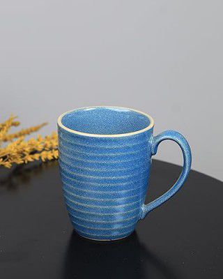 VOLA Organic Mug- 300ml Aesthetic Design Made with Porcelain Material Home & Office Use Kitchen & Dining Luxury Tableware Ideal for Gifting Single Set Medium Teal