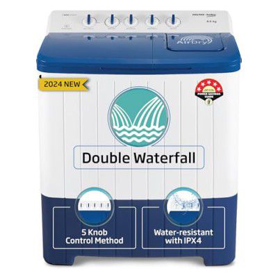 Voltas Beko, A Tata Product 8 Kg 5 Star Semi-automatic Top Load Washing Machine (2024 Model, WTT80UHA/OK5I0I0W01, Blue, 5)