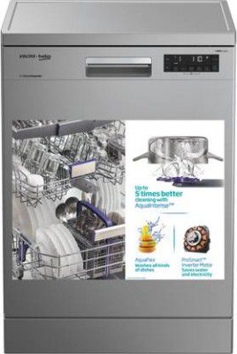 Voltas Beko by A TATA Product DF14S2 Free Standing 14 Place Settings Intensive Kadhai Cleaning| No Pre-rinse Required Dishwasher