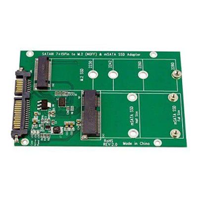 VOOCME 2 X Replacement NGFF M.2 B+M Key or mSATA SSD to SATA III 3 Adapter