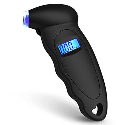 Voroly Digital Tyre Pressure Gauge 150 PSI 4 Settings for Car Truck Bicycle with Backlit LCD and Non-Slip Grip