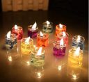 VR Creatives Small Glass Jelly Gel Candles Decor Gel Wax Smokeless Decorated Mini Candles (Set Of 6,Size- 2.5X2.5 Cm)...