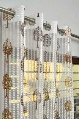 Vram Polyester Heavy Transparent Tissue Net Pack of 1 Pcs Brown Curtains for Floral Net, 4 x 5 Feet Window Curtains