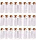 VRB Dec Tm Mini/Tiny Glass Jars With Wood Cork Stoppers, Wishing/Message Bottle (Pack Of 12 Pcs), Black...