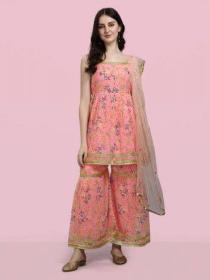 VredeVogel  Women Georgette Kurta Sharara Set