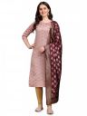 VredeVogel Women's Cotton Silk Blend Straight Kurta with Banarasi Silk Dupatta...