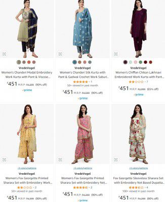 VredeVogel Women's Kurta starts ₹451 | Upto 90% Off