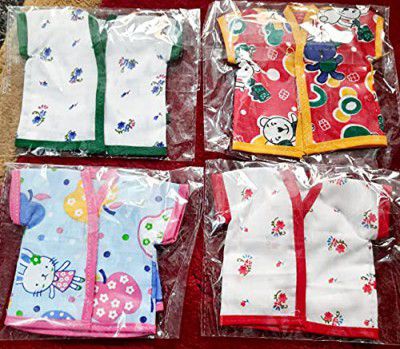 VRINDAVAN LADDU GOPAL TRADERS Fiberglass Laddu Gopal Dress Cotton Summer Night Suit for Krishna Idol Ladoo Gopal Dress Pant Shirt (Combo-6, Size no-0, Number 4, Multicolour)