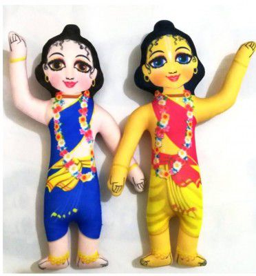 Vrindavanstore.in Gaur Nitai Stuffed Soft Toy for Kids Plus Washable and Safe for Play Pack of 2