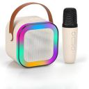 VRJTEC Bluetooth Speaker with Mini Wireless Karaoke Mic (Beige - Color)...
