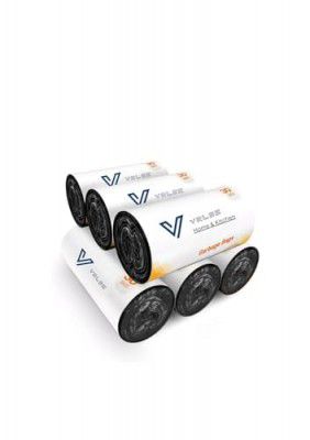 VRLSE Garbage Bags, Medium - (19 x 21 Inches) - 30 Bags/Roll, 180 Count (Pack Of 6, Black)