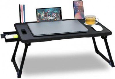 VRTREND Wood Portable Laptop Table  (Finish Color - BLACK LINE, Pre Assembled)