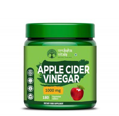 Vruksha Vitals Apple Cider Vinegar with Mother 1000 mg - 180 Tablets - Capsules health supplement