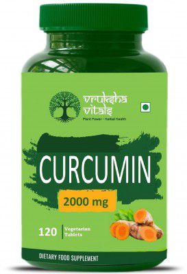 Vruksha Vitals Curcumin with Piperine > 95% Curcuminoids [LAB TESTED - COA ATTACHED] 2000 mg