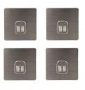 Vruta Magic Plastic Adhesive Sticker for Bathroom Wall Self Corner Shelves for Bathroom Wall Self Corner Shelves, Silver, Pack of 4 Multicolor...