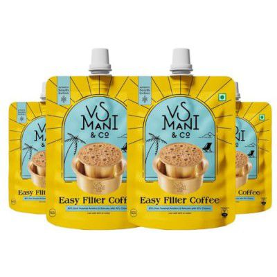VS Mani & Co Filter Coffee Decoction - Arabica Dark Roast, | Pack of 4 x 100ml | 400 ml