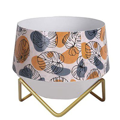 vudy Modern Designer Tabletop Metal Plant Stand Pot - Mid Century Decorative Indoor Plant Pots for Living Room, Balcony and Garden (Design7)